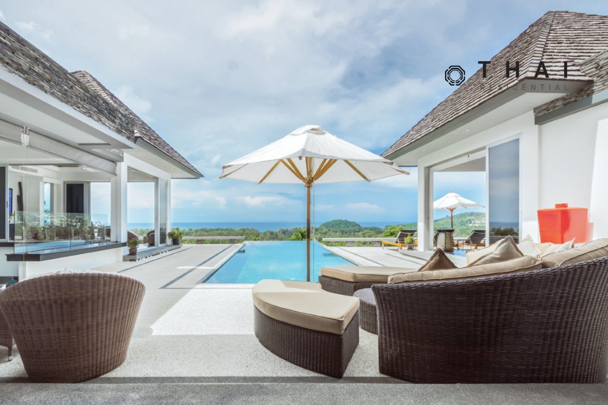 5 Bedroom Pool Villa with Panoramic Views of the Sea for Sale in Layan, Phuket