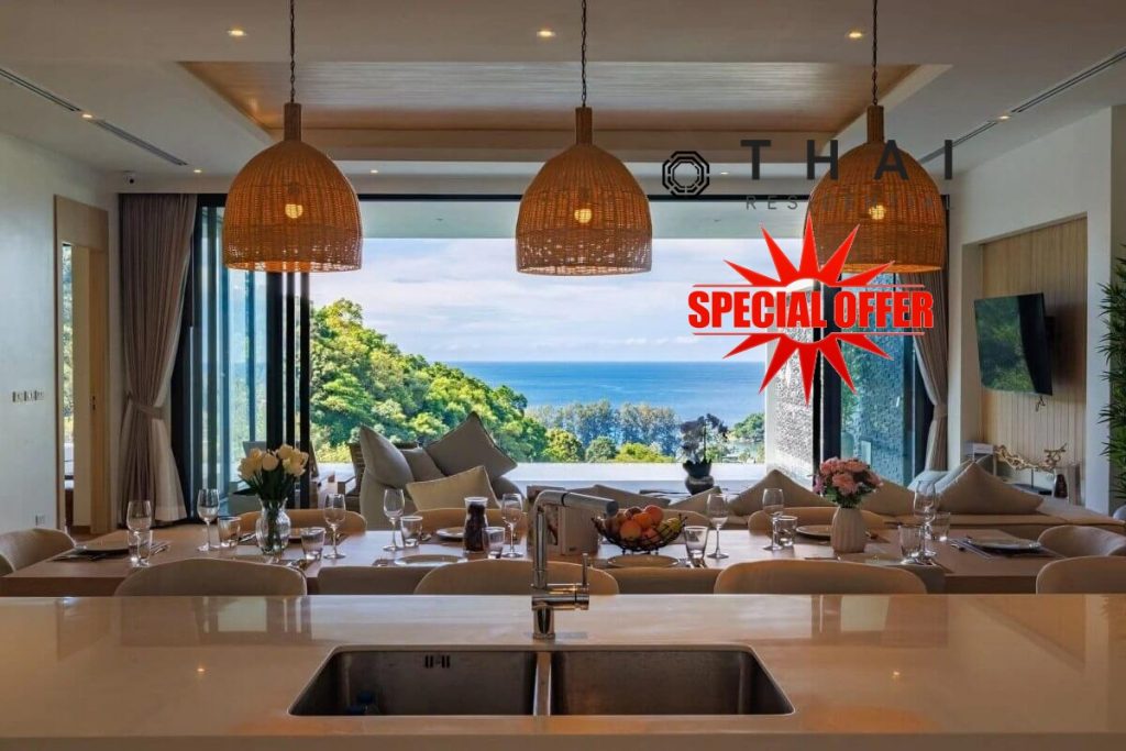 4 Bedroom Foreign Freehold Condo Pool Villas with Views of the Sea for Sale in Kamala, Phuket