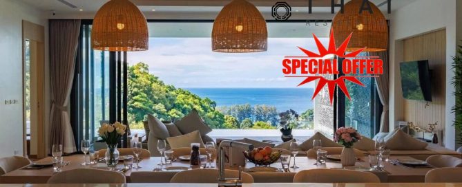 4 Bedroom Foreign Freehold Condo Pool Villas with Views of the Sea for Sale in Kamala, Phuket