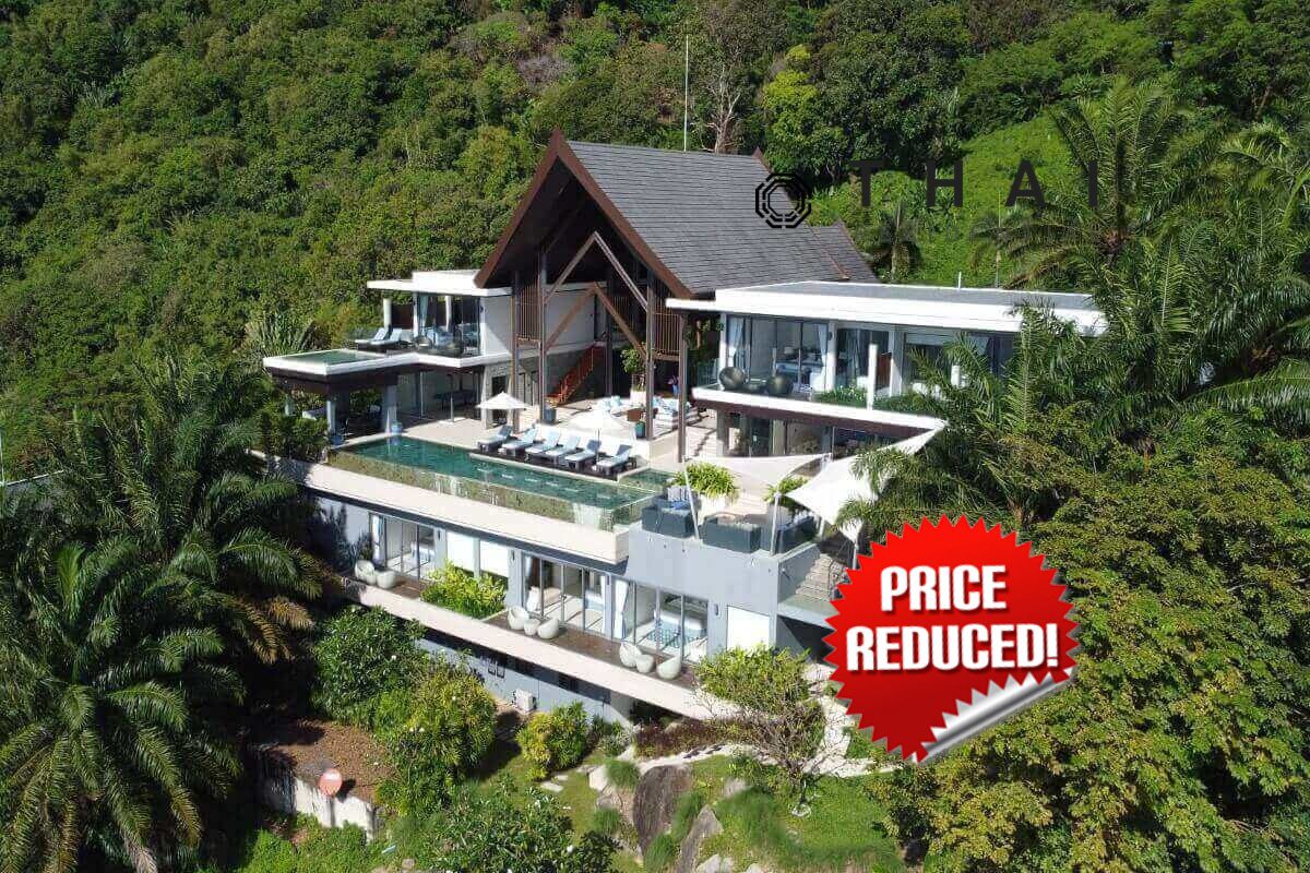 6 Bedroom Panoramic Sea View Luxury Pool Villa for Sale on Millionaire’s Mile in Kamala, Phuket