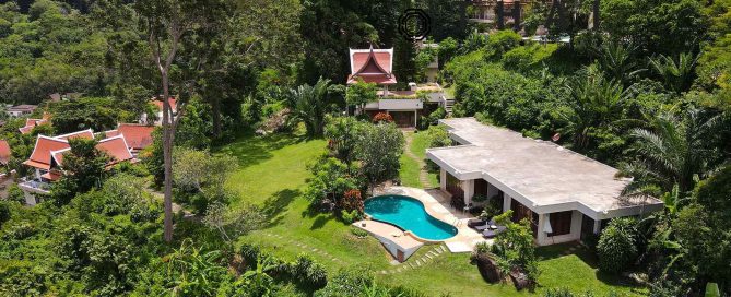 7 Bedroom Sea View Estate of 3 Villas w/ Private Pool on Large 2,400 sqm plot for Sale in Kamala, Phuket