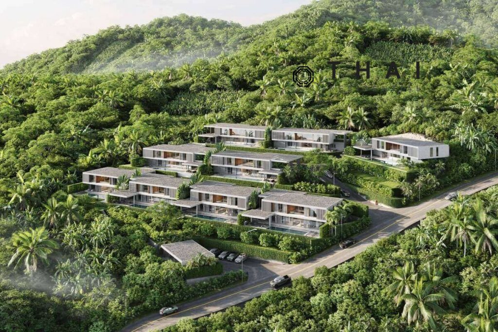 4-5 Bedroom Hillside Family Pool Villas for Sale near British International School in Koh Khaew, Phuket