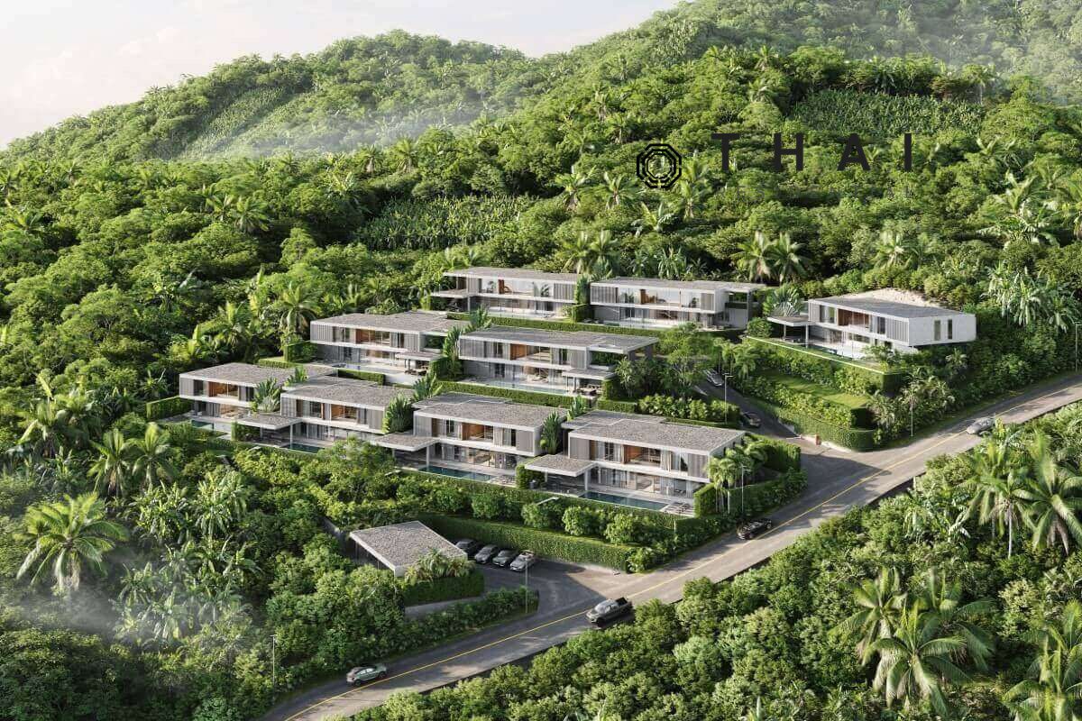 4-5 Bedroom Hillside Family Pool Villas for Sale near British International School in Koh Khaew, Phuket