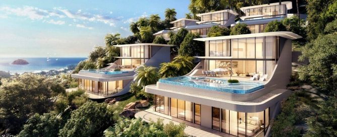 4-bedroom sea view pool villa near Kata Beach, Phuket PSV-KAT-1314 exterior shot on hillside