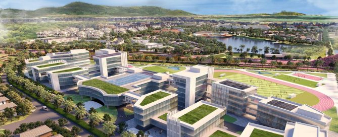 Artist’s rendering of the Synthesis Ark mixed-use development and surrounding master-planned area in Phuket