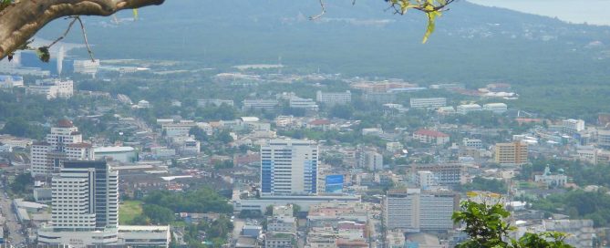 Residential areas and urban landscape in Phuket Town