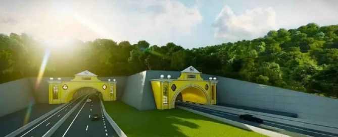 Concept rendering of the Phuket expressway project showing the planned Kathu to Patong tunnel and road infrastructure