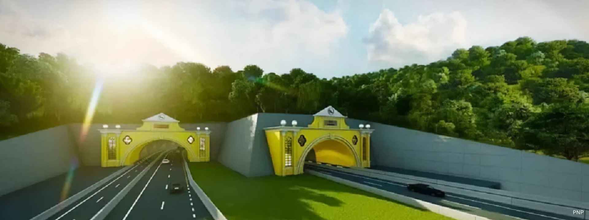 Concept rendering of the Phuket expressway project showing the planned Kathu to Patong tunnel and road infrastructure