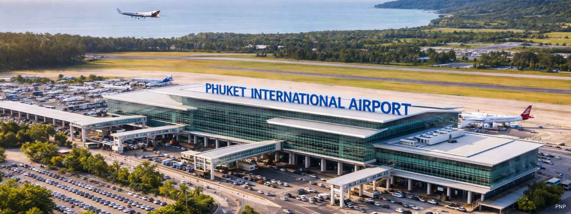 Aerial view of Phuket International Airport highlighting modern infrastructure and its impact on property demand